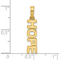 14K Yellow Gold Polished "HOPE" Pendant - Inspirational Jewelry by Oro Pregiato