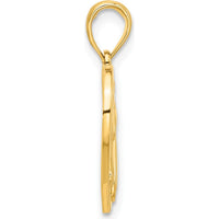 14K Yellow Gold Polished Horse Head in Heart Pendant - 22mm Length by Oro Pregiato