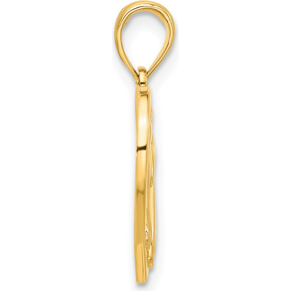 14K Yellow Gold Polished Horse Head in Heart Pendant - 22mm Length by Oro Pregiato