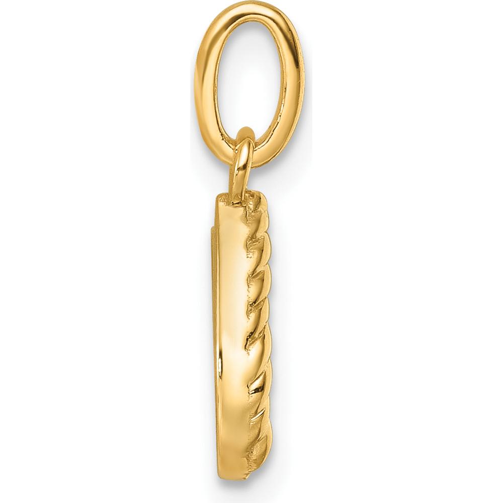 14K Yellow Gold Polished Horseshoe Pendant with Round Diamonds - 0.5 Carat Total Diamond Weight by Oro Pregiato