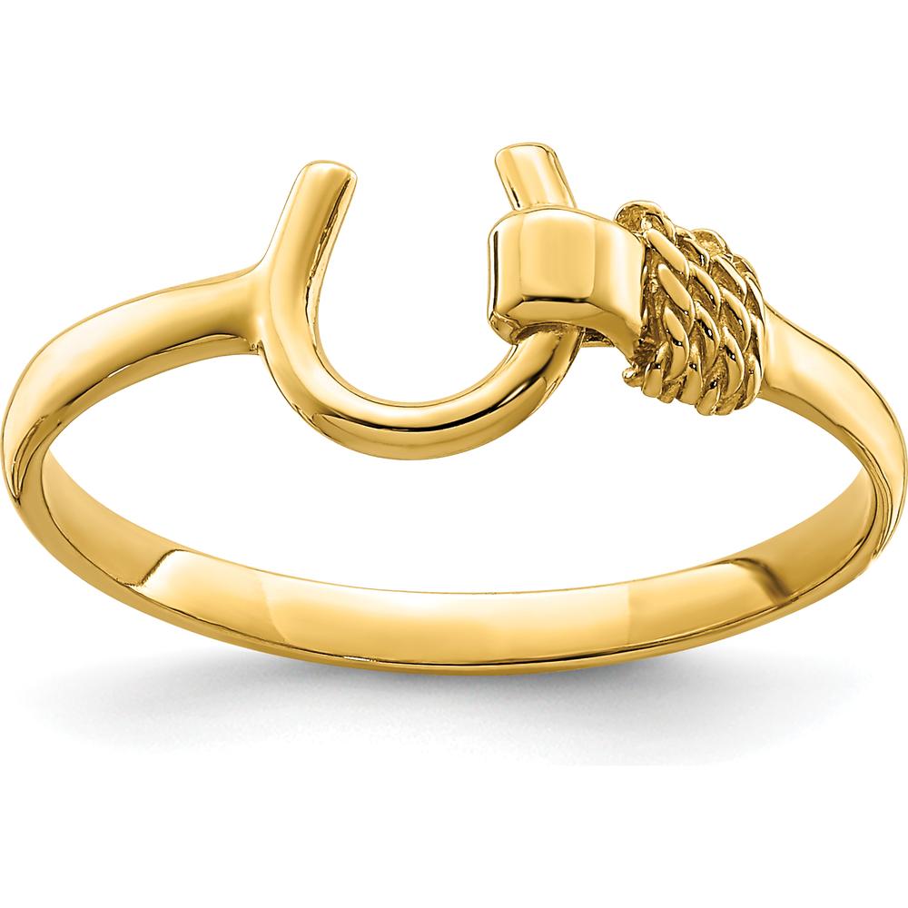 14K Yellow Gold Polished Horseshoe Ring - Elegant Themed Design by 0
