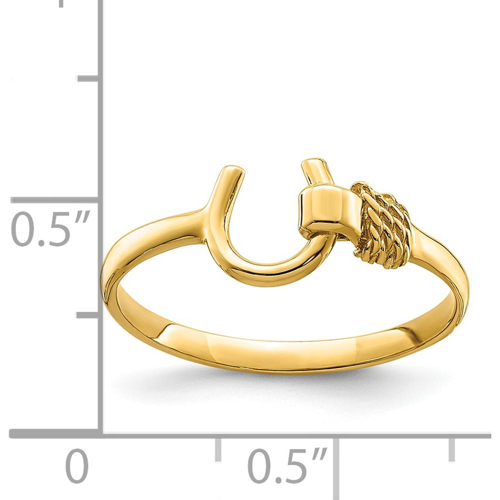 14K Yellow Gold Polished Horseshoe Ring - Elegant Themed Design by 0
