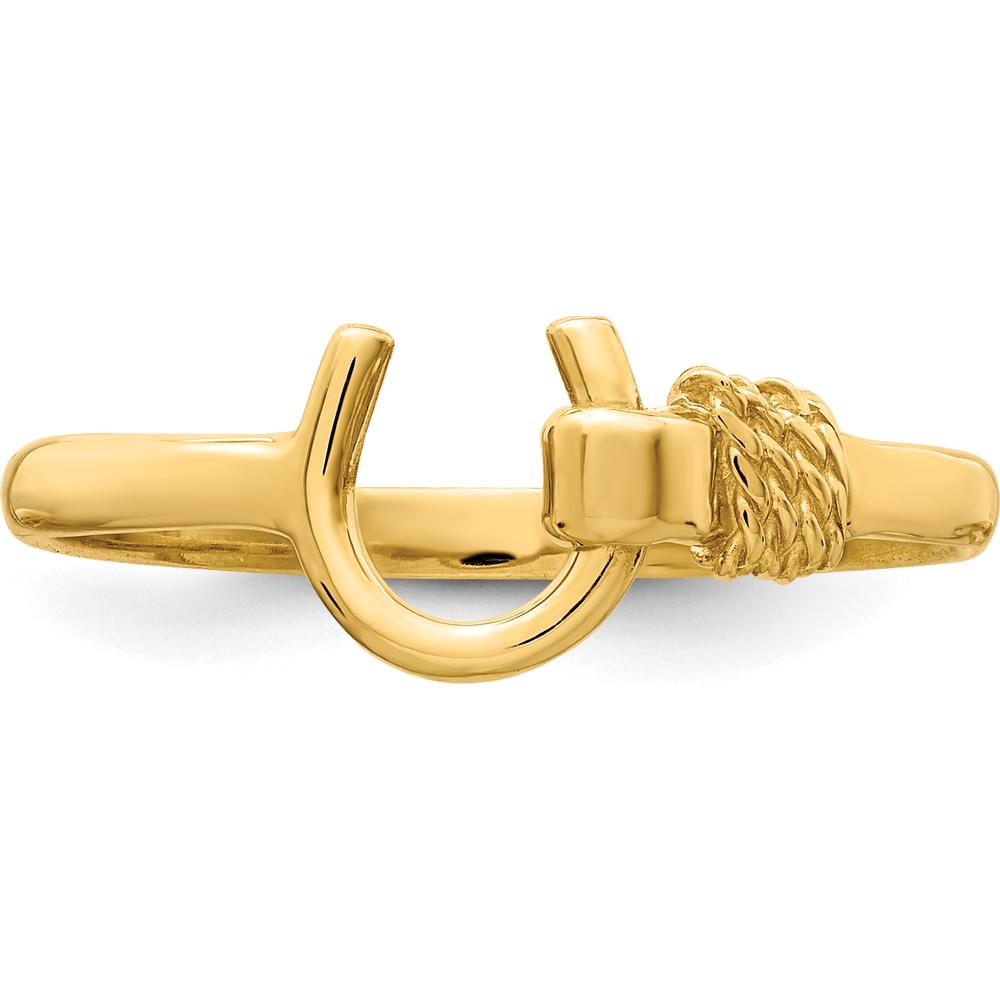 14K Yellow Gold Polished Horseshoe Ring - Elegant Themed Design by 0