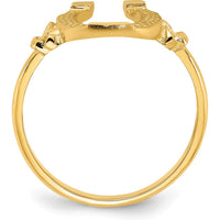 14K Yellow Gold Polished Horseshoe Ring with Textured Detail by 0