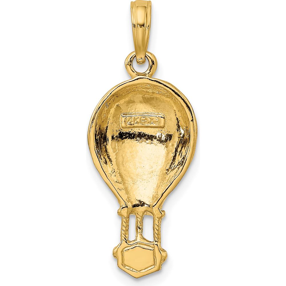 14K Yellow Gold Polished Hot Air Balloon Pendant Charm by Oro Pregiato