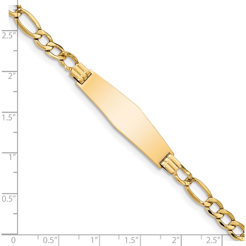 14K Yellow Gold Polished ID Bracelet with Soft Diamond Shape Plate - 8" Length by Oro Pregiato
