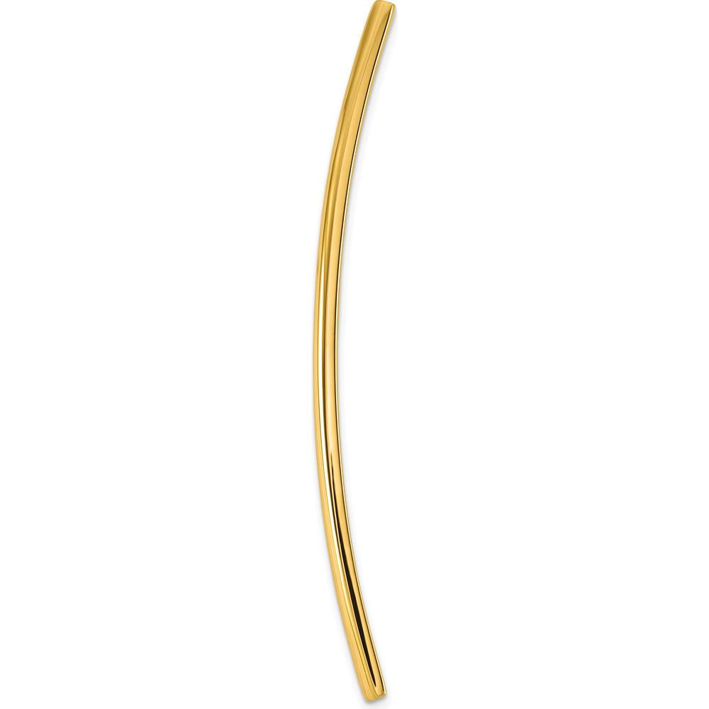 14K Yellow Gold Polished ID Plate Pendant - 48mm x 10mm by Oro Pregiato