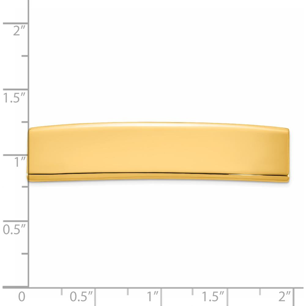 14K Yellow Gold Polished ID Plate Pendant - 48mm x 10mm by Oro Pregiato