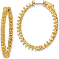 14K Yellow Gold Polished In-and-Out Oval Hoop Earrings - 2.9 Carat Total Weight by Oro Pregiato
