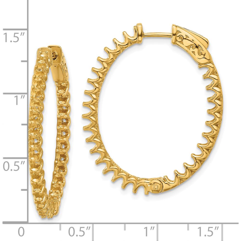 14K Yellow Gold Polished In-and-Out Oval Hoop Earrings - 2.9 Carat Total Weight by Oro Pregiato