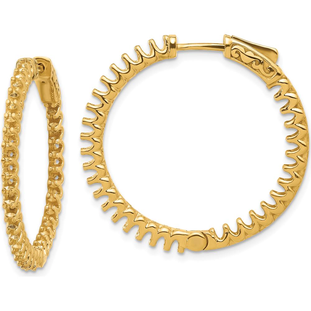 14K Yellow Gold Polished In/Out Hoop Earrings - 2.3 Carat Total Weight by Oro Pregiato