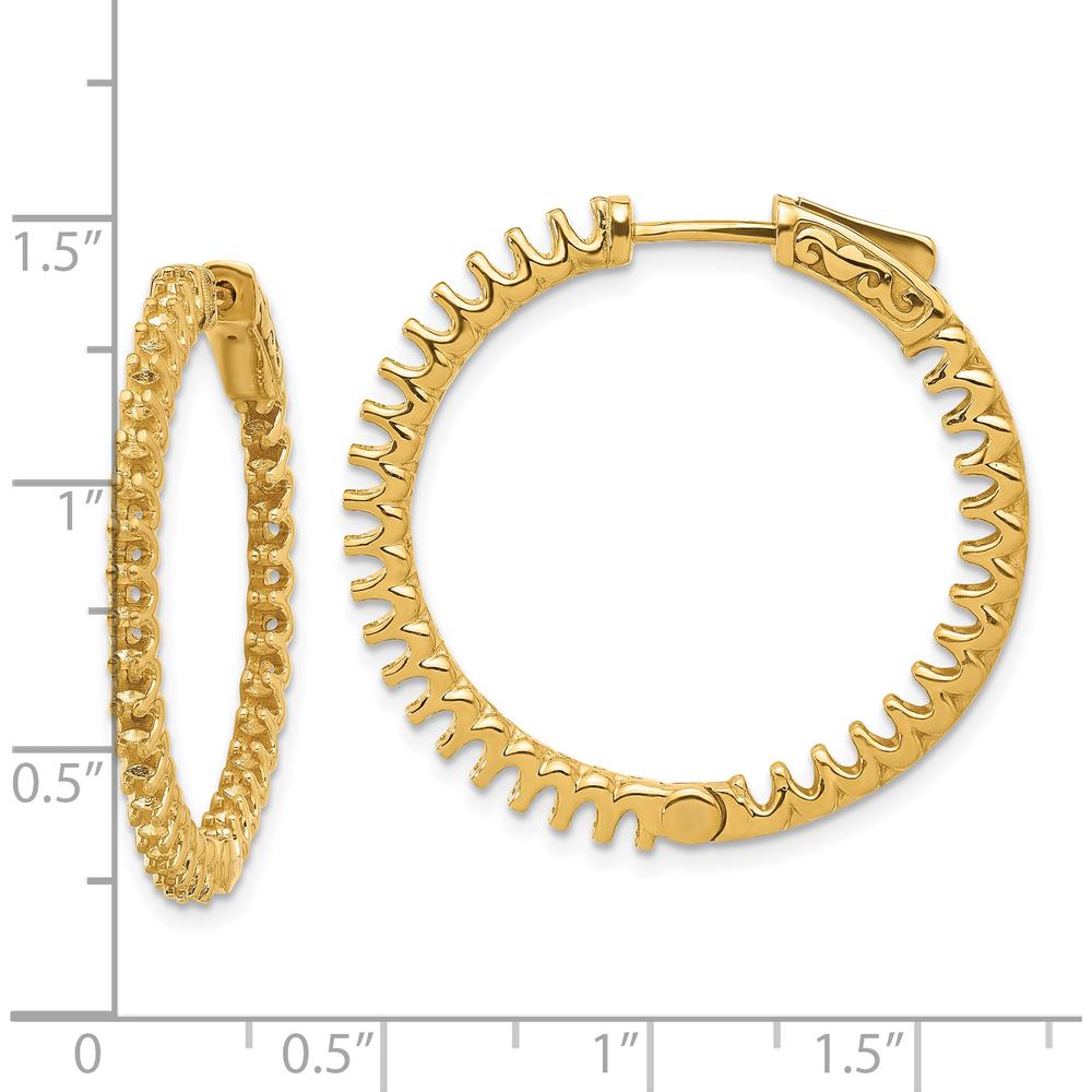 14K Yellow Gold Polished In/Out Hoop Earrings - 2.3 Carat Total Weight by Oro Pregiato