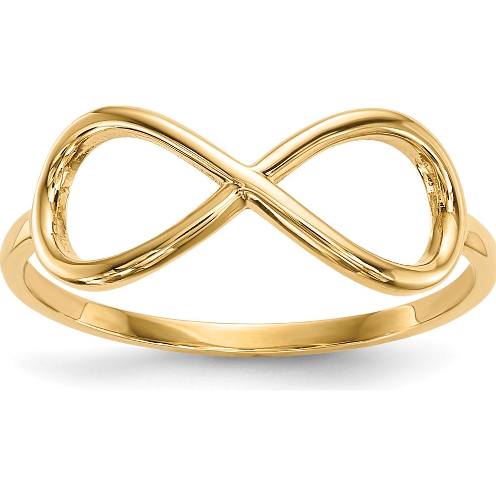 14K Yellow Gold Polished Infinity Band Ring - Minimalist Symbol of Eternal Connections by 0