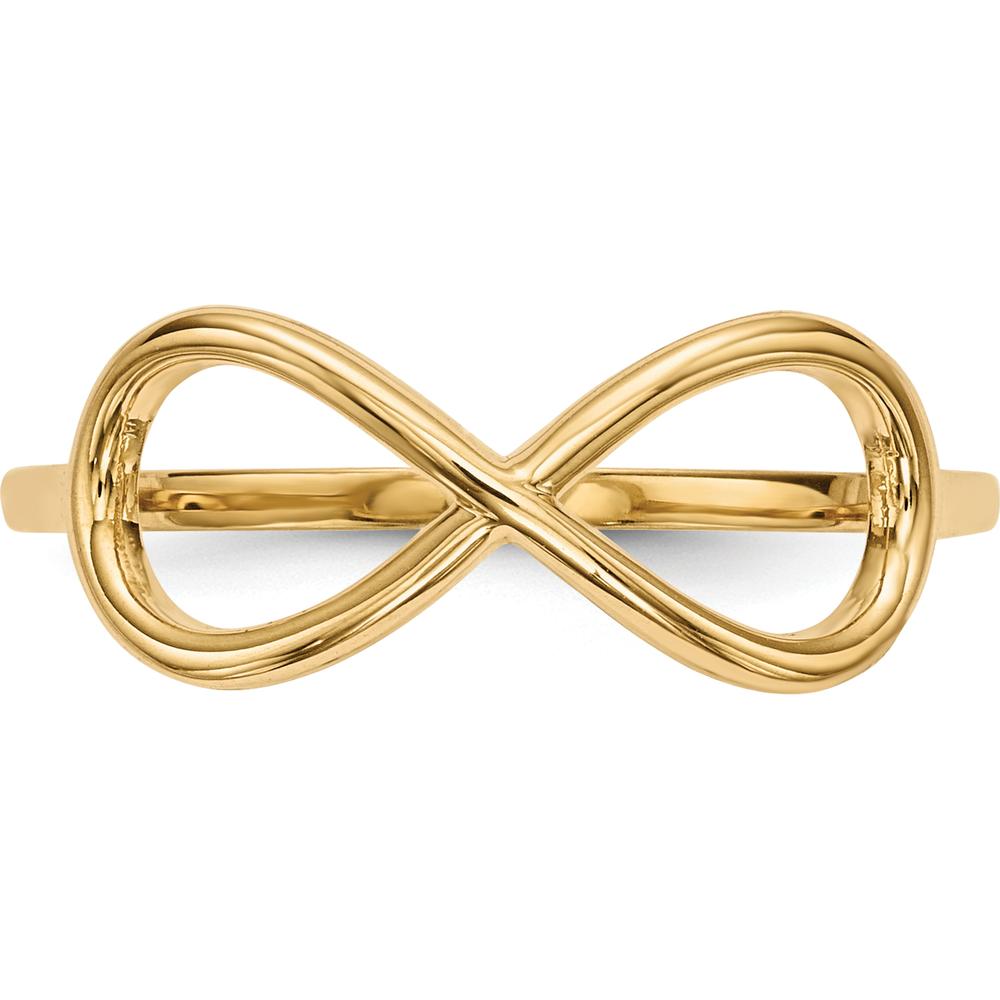 14K Yellow Gold Polished Infinity Band Ring - Minimalist Symbol of Eternal Connections by 0