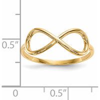 14K Yellow Gold Polished Infinity Band Ring - Minimalist Symbol of Eternal Connections by 0