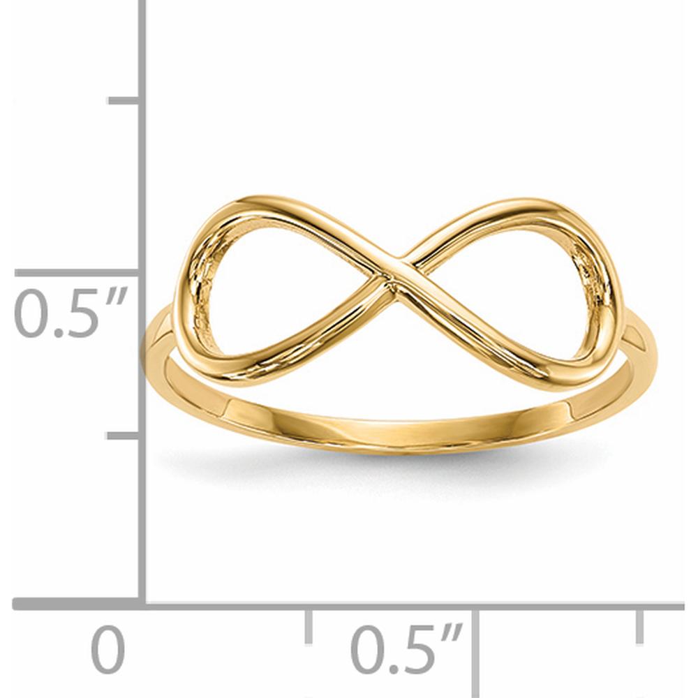 14K Yellow Gold Polished Infinity Band Ring - Minimalist Symbol of Eternal Connections by 0