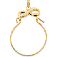 14K Yellow Gold Polished Infinity Charm Holder Pendant 12.35mm by Oro Pregiato