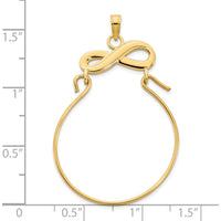 14K Yellow Gold Polished Infinity Charm Holder Pendant 12.35mm by Oro Pregiato