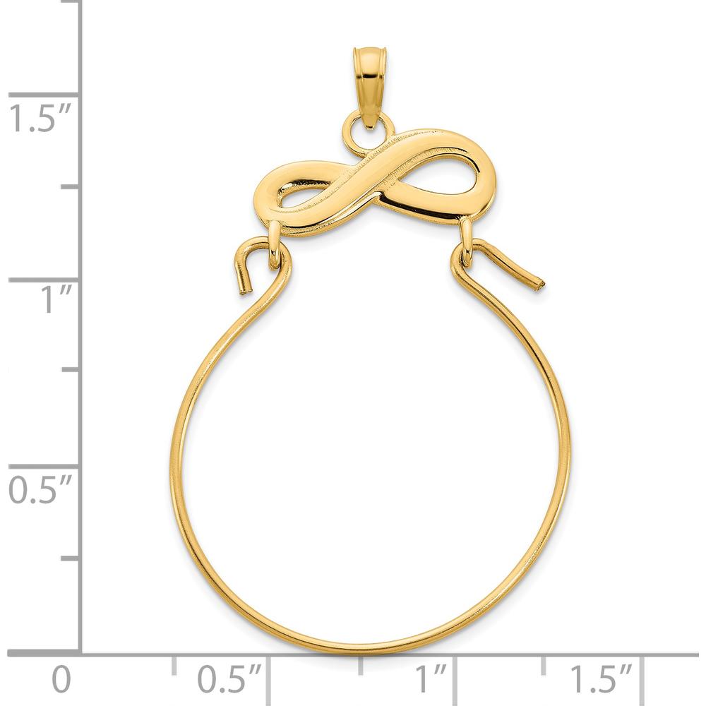 14K Yellow Gold Polished Infinity Charm Holder Pendant 12.35mm by Oro Pregiato