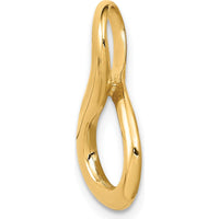 14K Yellow Gold Polished Infinity-Inspired Slide Pendant for Omega Chains - Fits up to 3mm Regular or 6mm Fancy/Reversible Omega by 0