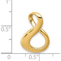 14K Yellow Gold Polished Infinity-Inspired Slide Pendant for Omega Chains - Fits up to 3mm Regular or 6mm Fancy/Reversible Omega by 0