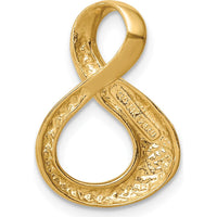 14K Yellow Gold Polished Infinity-Inspired Slide Pendant for Omega Chains - Fits up to 3mm Regular or 6mm Fancy/Reversible Omega by 0