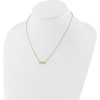 14K Yellow Gold Polished Infinity Pendant Necklace with 1" Extender - 16.5" Cable Chain by 0