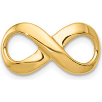 14K Yellow Gold Polished Infinity Slide Pendant for Omega Chains - Fits up to 3mm Fancy Omega or 2mm Regular Omega by 0