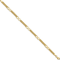 14K Yellow Gold Polished Infinity Symbol 5-Station Bracelet - 7.5 Inches by Oro Pregiato