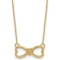 14K Yellow Gold Polished Infinity Symbol with Heart Pendant Necklace - 18 inches by Oro Pregiato