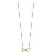 14K Yellow Gold Polished Infinity Symbol with Heart Pendant Necklace - 18 inches by Oro Pregiato