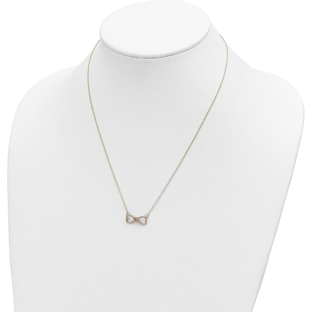 14K Yellow Gold Polished Infinity Symbol with Heart Pendant Necklace - 18 inches by Oro Pregiato