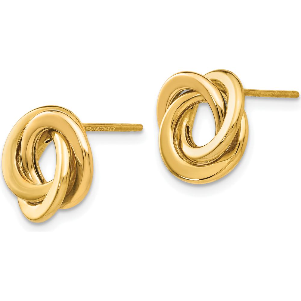 14K Yellow Gold Polished Intertwined Circles Post Earrings - Elegant Love Knot Design by 0