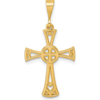 14K Yellow Gold Polished Iona Cross Pendant - 35.2mm by Oro Pregiato