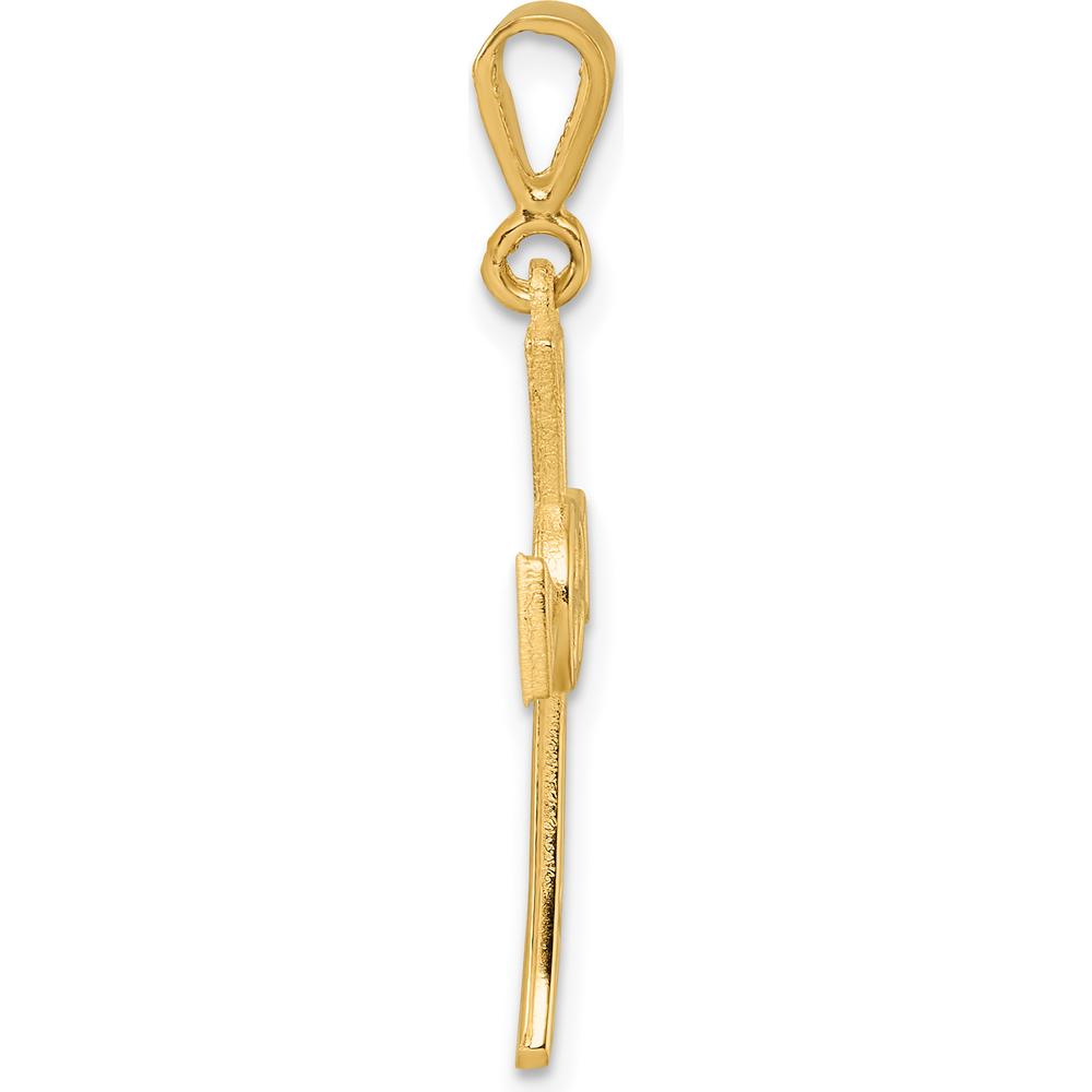 14K Yellow Gold Polished Iona Cross Pendant - 35.2mm by Oro Pregiato