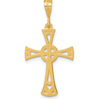 14K Yellow Gold Polished Iona Cross Pendant - 35.2mm by Oro Pregiato