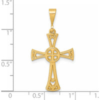 14K Yellow Gold Polished Iona Cross Pendant - 35.2mm by Oro Pregiato