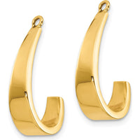 14K Yellow Gold Polished J-Hoop Earring Jackets - Classic Elegance by Oro Pregiato