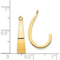 14K Yellow Gold Polished J-Hoop Earring Jackets - Classic Elegance by Oro Pregiato