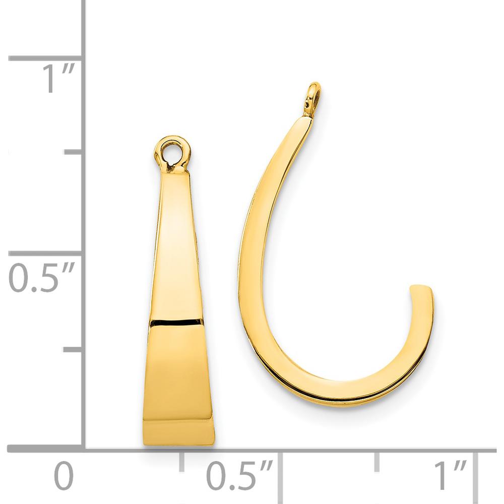 14K Yellow Gold Polished J-Hoop Earring Jackets - Classic Elegance by Oro Pregiato