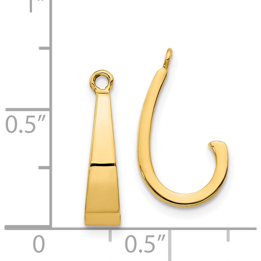 14K Yellow Gold Polished J-Hoop Earring Jackets by Oro Pregiato