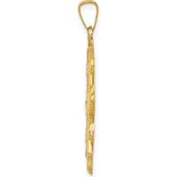 14K Yellow Gold Polished Jerusalem Cross Pendant - 32mm Length by Oro Pregiato