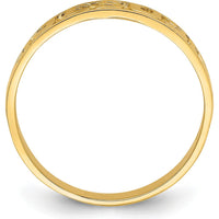 14K Yellow Gold Polished Jesus with Hearts Ring by Oro Pregiato