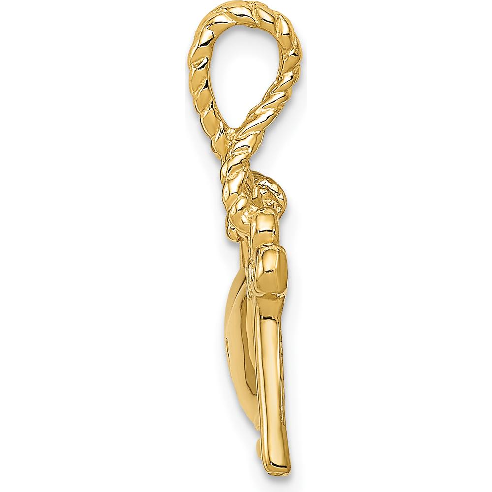 14K Yellow Gold Polished Key and Heart Lock Charm Pendant - 22mm Length by Oro Pregiato