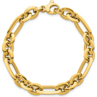 14K Yellow Gold Polished Knife Edge Link 7.75mm Bracelet - 7.5" Length by 0
