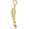 14K Yellow Gold Polished Lab Created Blue Opal Stingray Pendant - Ocean-Inspired Charm by Oro Pregiato