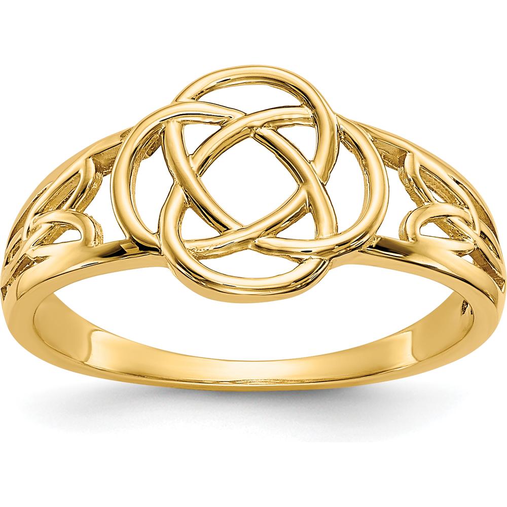 14K Yellow Gold Polished Ladies Celtic Knot Band Ring by Oro Pregiato
