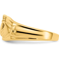 14K Yellow Gold Polished Ladies Claddagh Ring - Symbol of Love and Loyalty by Oro Pregiato