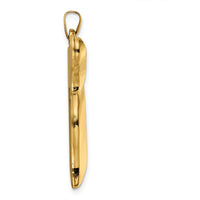14K Yellow Gold Polished Large Hollow Chai Symbol Pendant - 33.24mm by Oro Pregiato