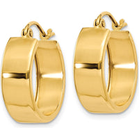 14K Yellow Gold Polished Large Hoop Earrings - 13mm Length, 5.5mm Width by 0